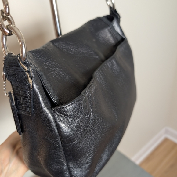 Coach Taylor Black Leather Shoulder Bag with flap front Nr. M1382-F27481 - Picture 11 of 16